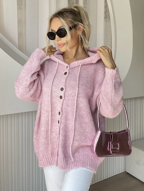 Big Hot Sale Limited Stock Deals Drawstring Button Down Hooded Cardigan