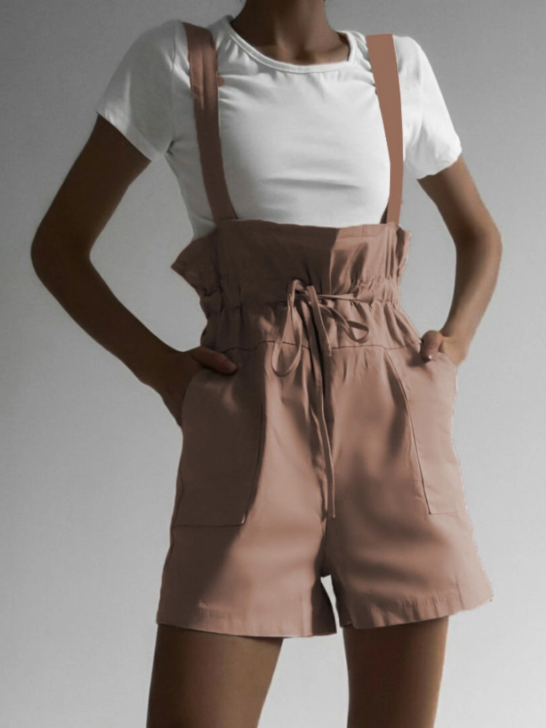 Drawstring Wide Strap Overalls With Pockets Flash Deal Alert