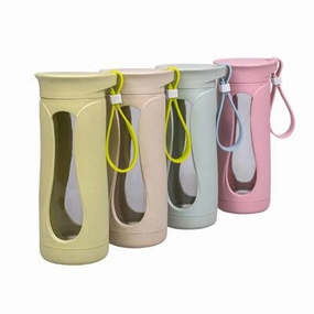 Hot Price Drop Instant Deal Today Eco Friendly Wheat Straw Glass Bottle