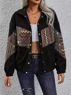 Trending Now Offer Dont Miss Todays Deal Embroidered Collared Neck Snap Down Jacket