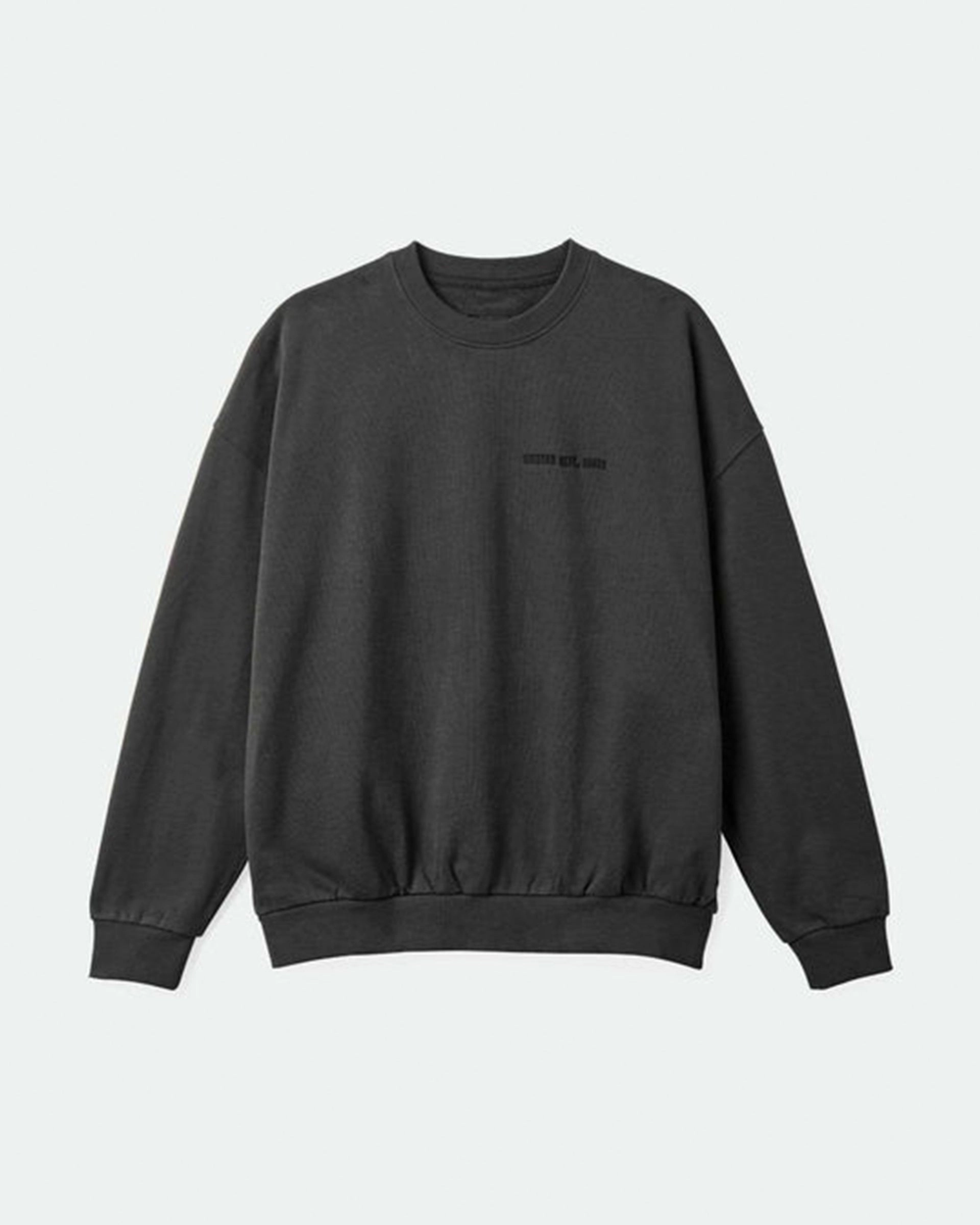 Perfect Gift Offer MustHave Gift Ideas Embroidered Heavyweight Oversized Crew - Washed Black
