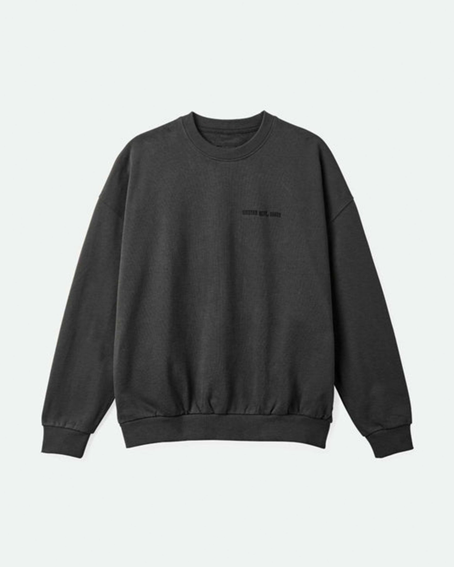 Embroidered Heavyweight Oversized Crew - Washed Black Grab Your Hot Pick Hot Sale Alert