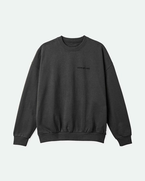 Embroidered Heavyweight Oversized Crew - Washed Black Todays Hot Pick Shop Hot Deals