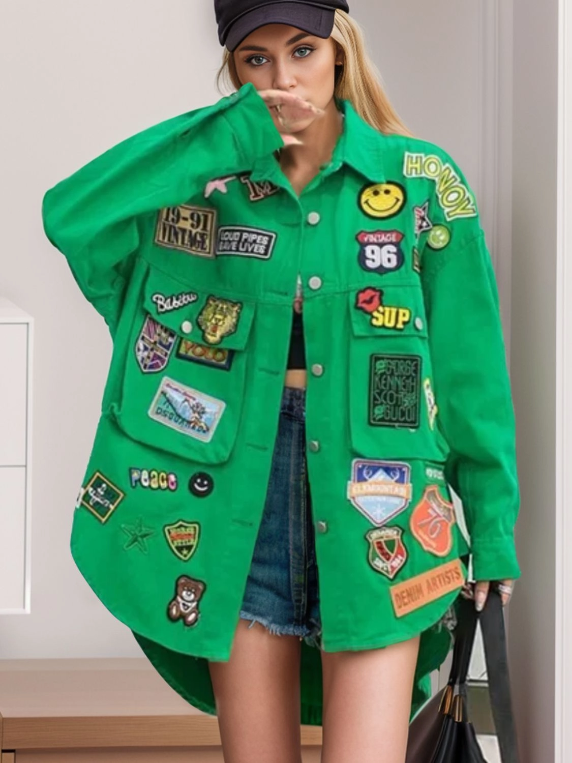 Embroidered Patch Button Up Long Sleeve Denim Jacket Today Only Offer Dont Miss This Steal