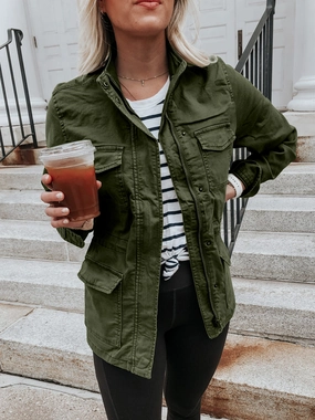 Grab Your Deal Today New Arrival Discount Pocketed Long Sleeve Zip Up Jacket