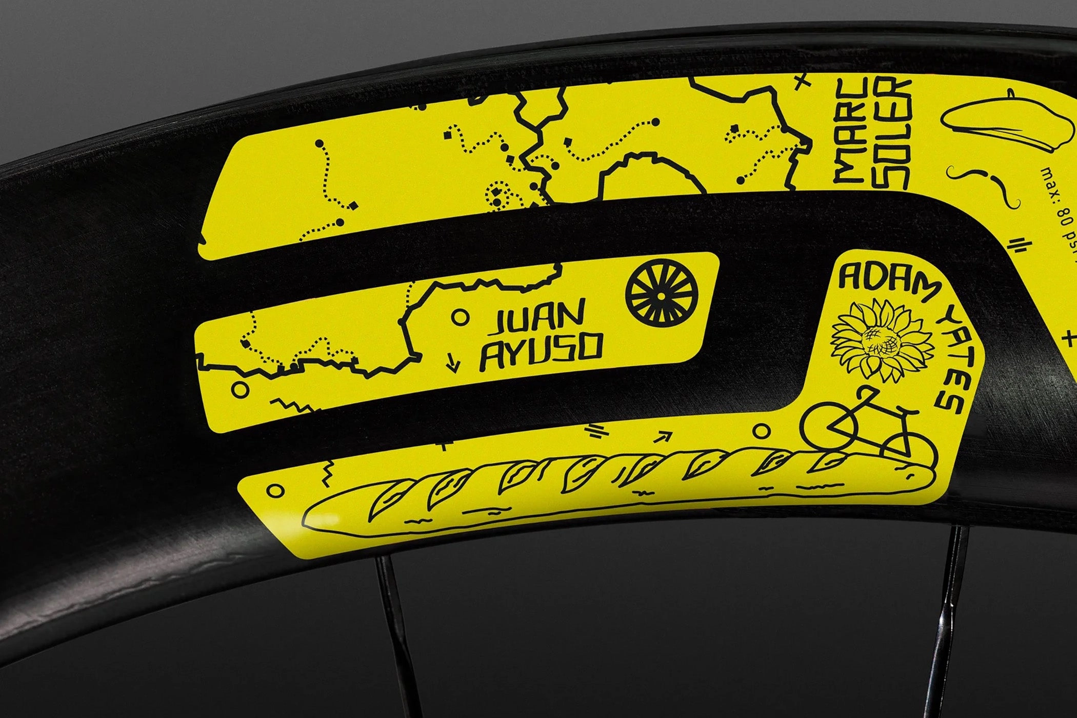ENVE SES 4.5 Carbon Tubeless 700c Front Wheel - 2024 Tour De France Edition