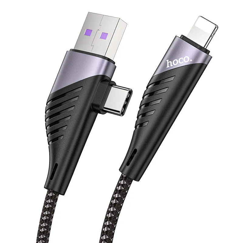 Hoco U95 2-In-1 Freeway Pd Usb / Type-C To Lightning Charging Data Cable 1.2M Special Price Today