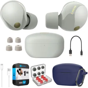 Save Today Only Sweet Deal Inside Sony Noise Canceling Truly Wireless Earbuds, Silver   Accessories   Warranty Bundle