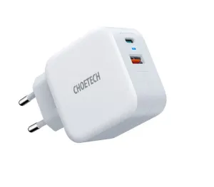 Choetech Pd5002 38W Qc3.0 Dual Type C Charger (1C, 1A)- Eu Plug Weekend Flash Offer Special Online Offer