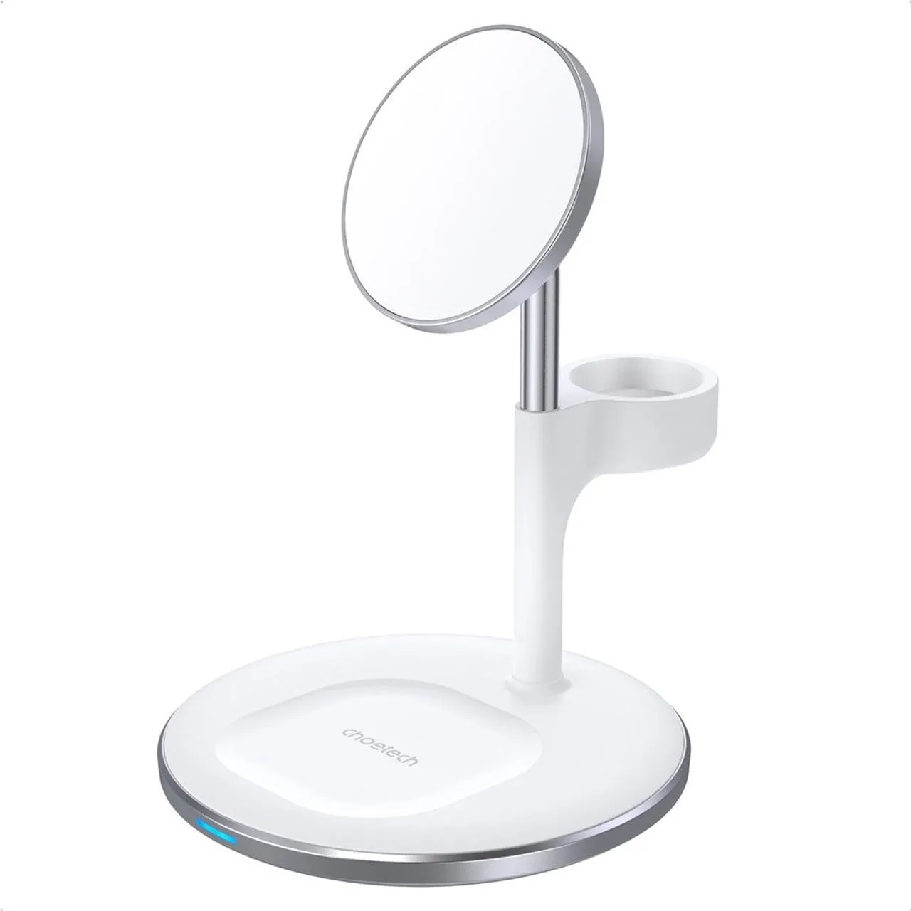 Dont Miss These Savings Limited Time Hot Deal Choetech T586-F 3 In 1 Magnetic Wireless Charger Station For Iphone 12/13/14/15 Series Airpods Pro With Iwatch Holder - White