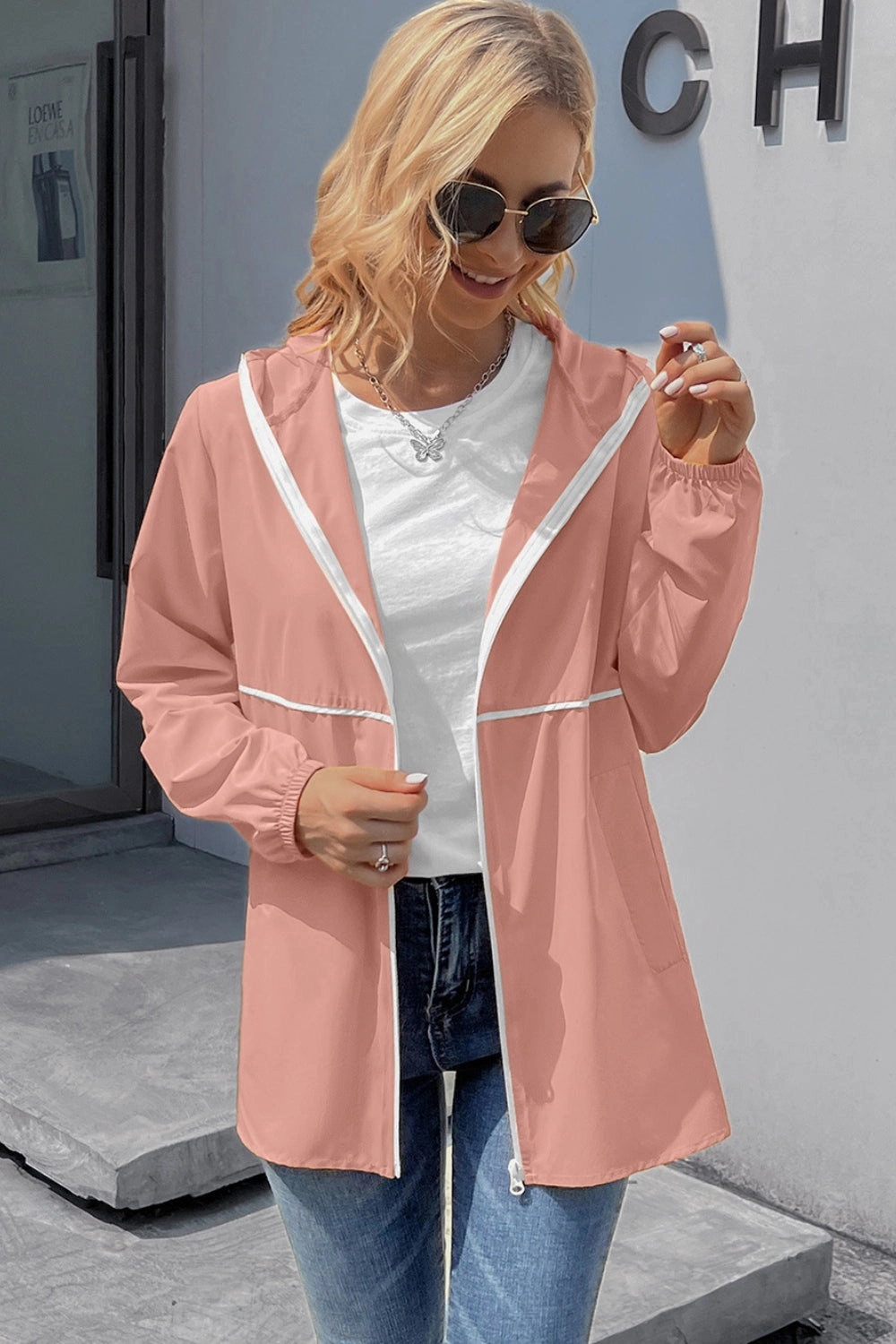 Clearance Sale Hot Sale Today Ivy Lane Zip Up Long Sleeve Hooded Watertight Jacket