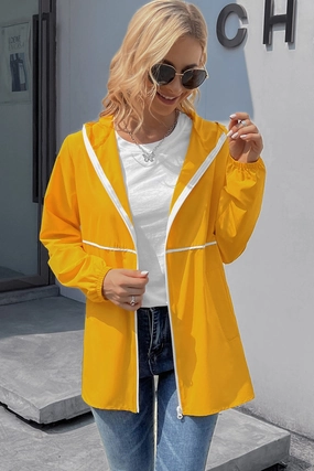 Mega Discount Today Best Seller Deal Ivy Lane Zip Up Long Sleeve Hooded Watertight Jacket