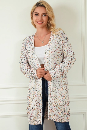 Heathered Open Front Long Sleeve Cardigan Grab Your Hot Pick Hot Savings Alert