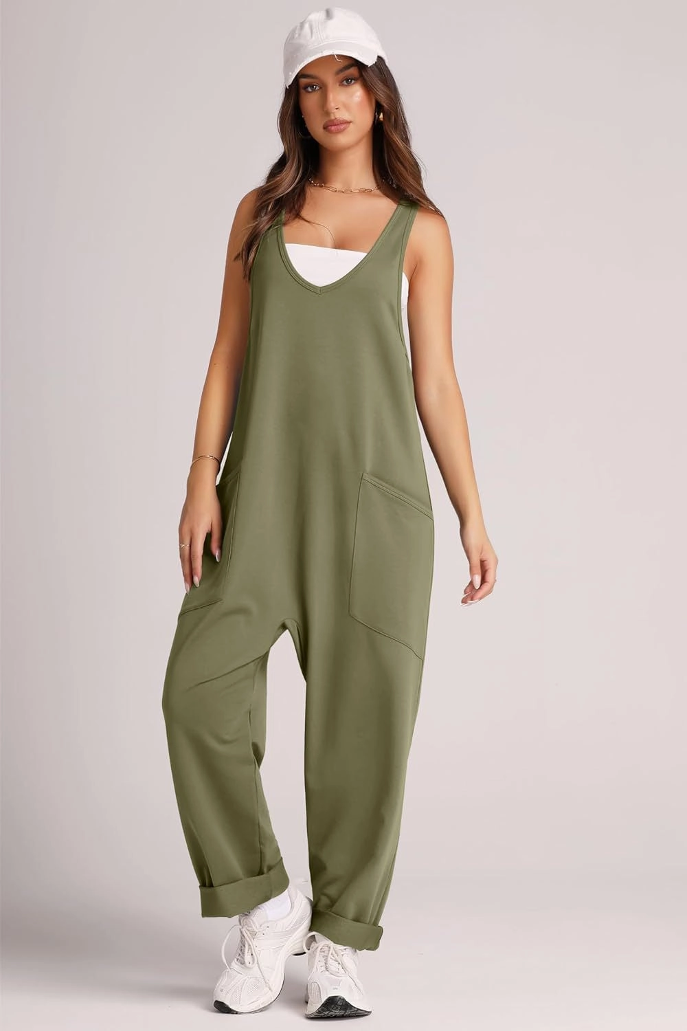 Perfect Gift Offer Lovelet V-Neck Wide Strap Overalls