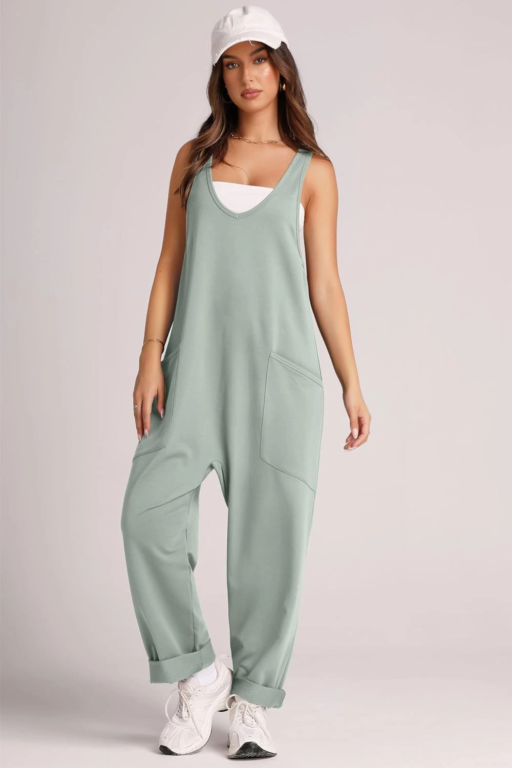 Lovelet V-Neck Wide Strap Overalls Exclusive Online Discount