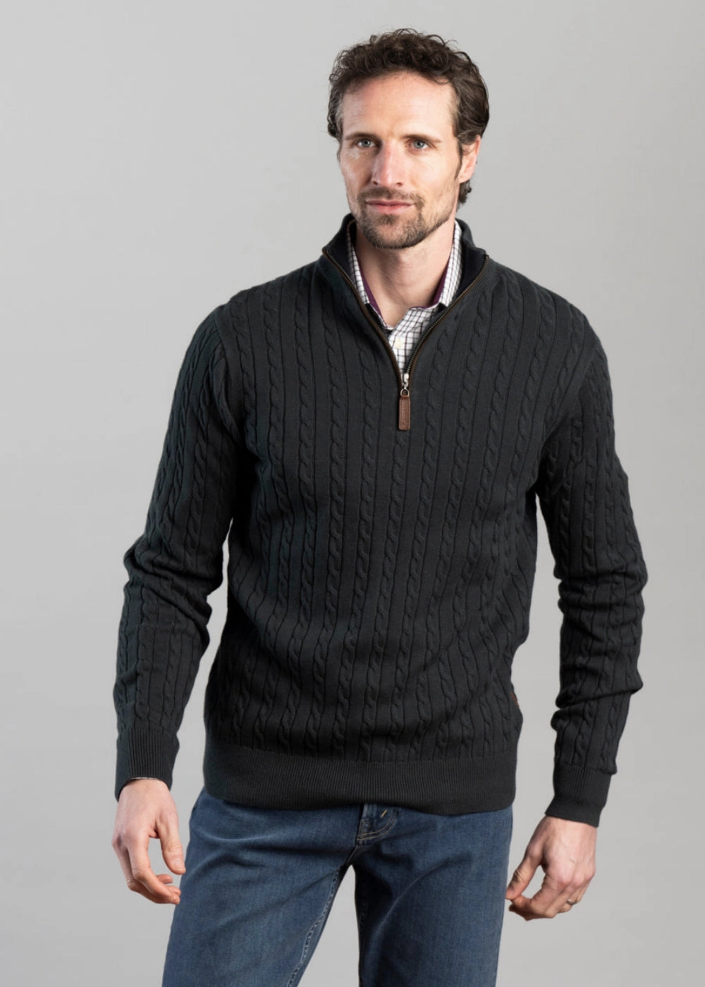 Calton Cotton Cashmere Cable 1/4 Zip Jumper Online Exclusive Offer