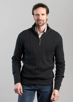 Calton Cotton Cashmere Cable 1/4 Zip Jumper Exclusive Deal Inside Hot Sale Frenzy