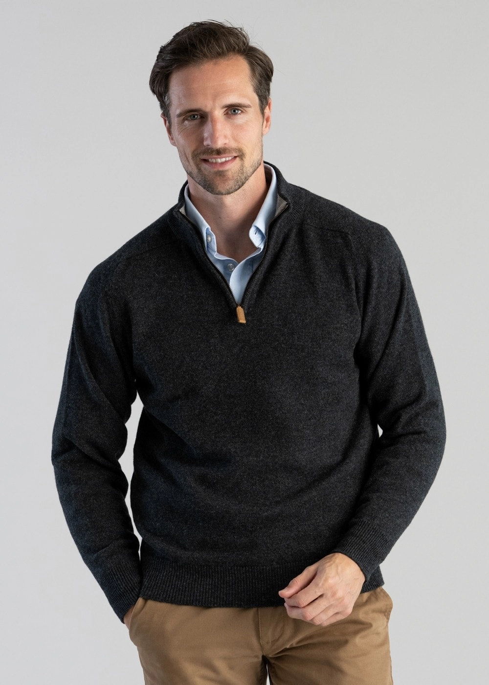 Clearance Sale Shop Save Big Lambswool 2 Ply Zip Neck