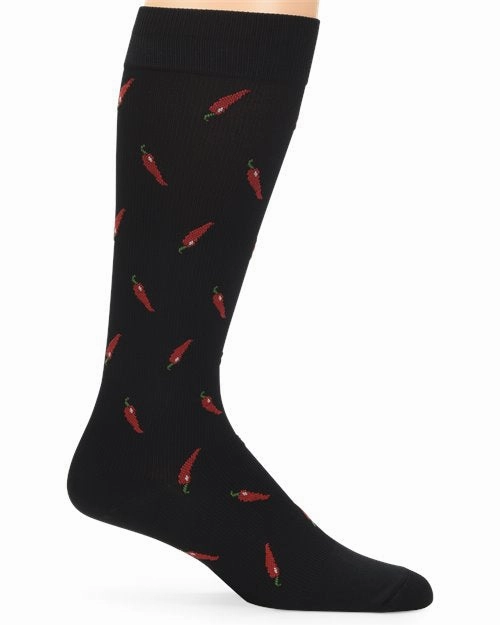 Clearance Steal Today Nurse Mates Compression Sock Men'S - Chile Peppers