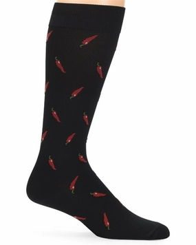 Clearance Steal Today Nurse Mates Compression Sock Men'S - Chile Peppers