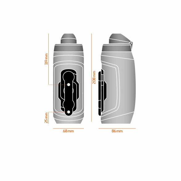 Fidlock Twist 590 water bottle   bike base - Grey