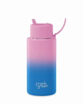 Hot Deal Alert Save Big Today Frank Green Gradient Ceramic Reusable Bottle 34Oz/1 Litre With Straw Lid - Wild Orchid