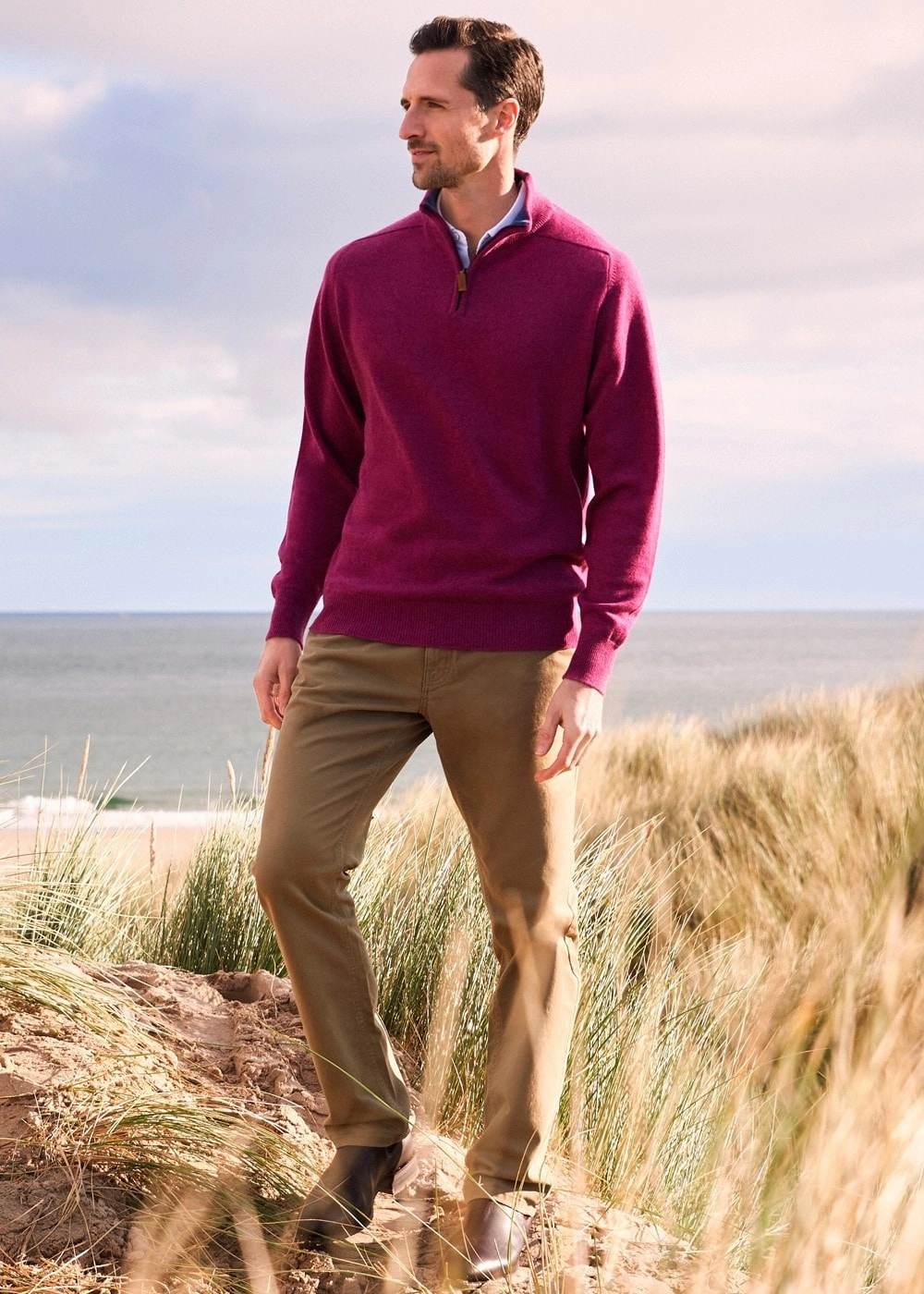 Cashmere 2 Ply Zip Neck Sweater Big Savings Event