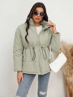 MustHave Deal Drawstring Waist Zip-Up Puffer Jacket