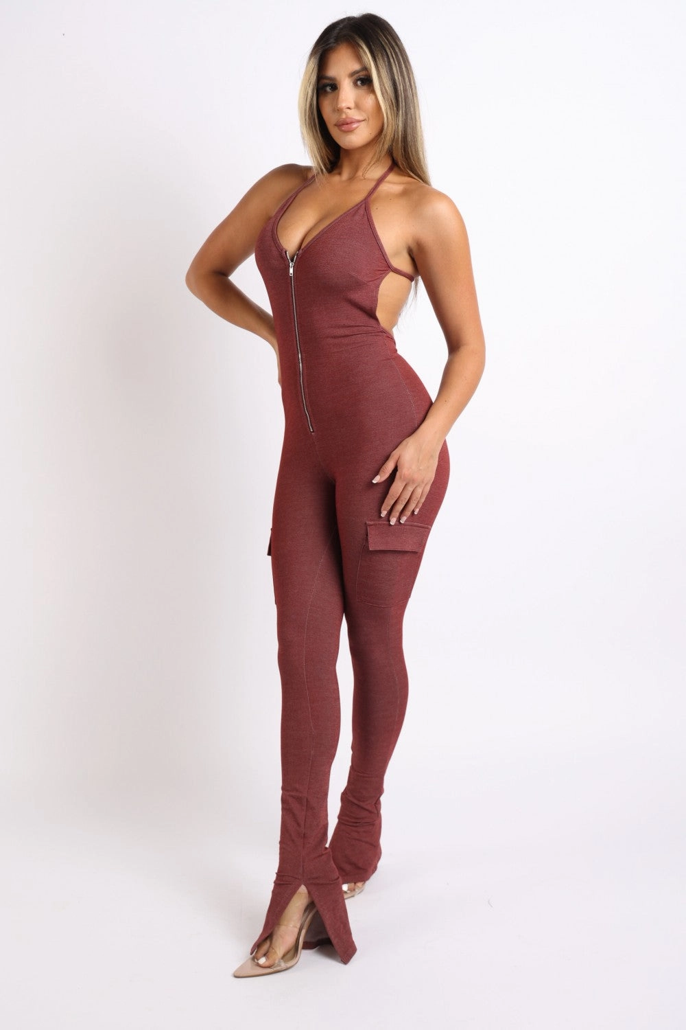 Dont Miss Todays Deal Online Exclusive Savings Cargo Pocket Halter Jumpsuit