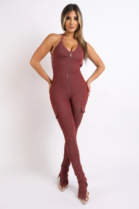 Shop Smart Save Shop the Savings Cargo Pocket Halter Jumpsuit