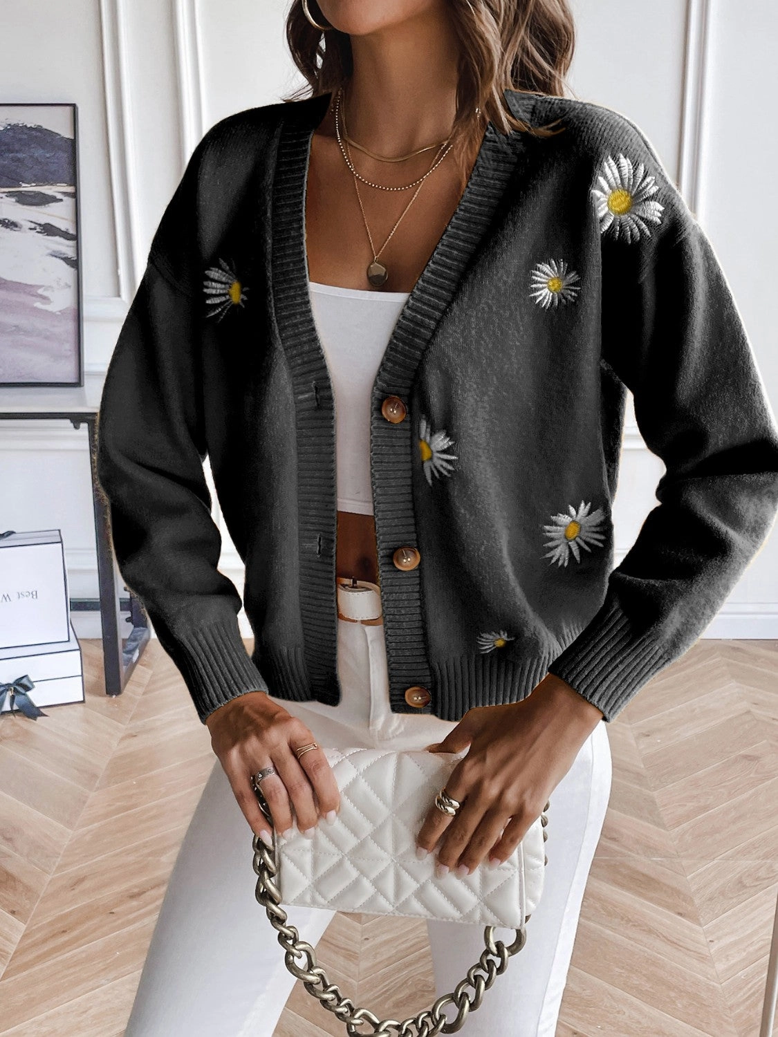Instant Hot Deal Floral Button Up Cardigan