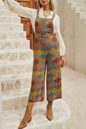 Floral Crisscross Strap Wide Leg Overalls Grab It Now Hot Clearance Now