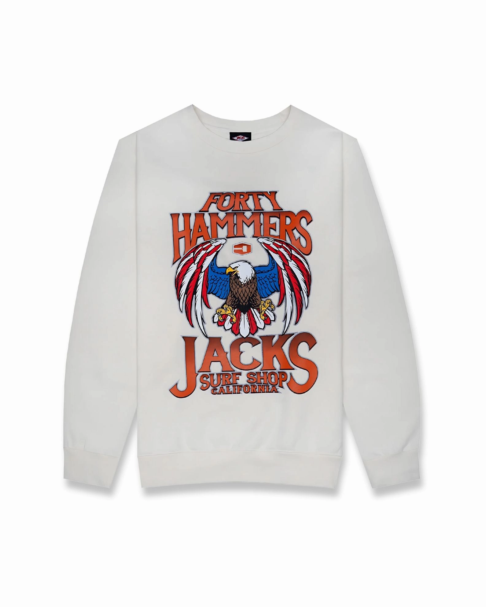 Forty Hammers "American Eagle" Crewneck Sweatshirt - Natural Shop Grab Offer