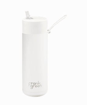 Frank Green Ceramic Reusable Bottle With Straw Lid 20Oz - Cloud Limited Offer Alert