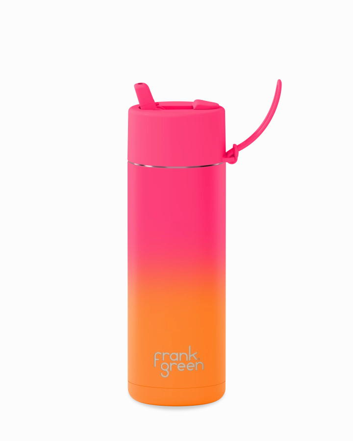 Frank Green Gradient Ceramic Reusable Bottle 20Oz With Straw Lid - Summer Sunset Weekend Sale Special
