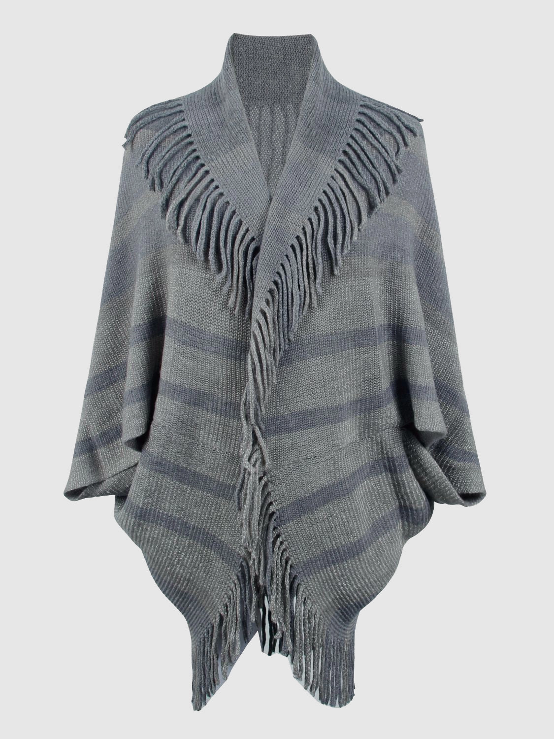 Hot Item Clearance Unmissable Deal Today Fringe Detail Open Front Poncho