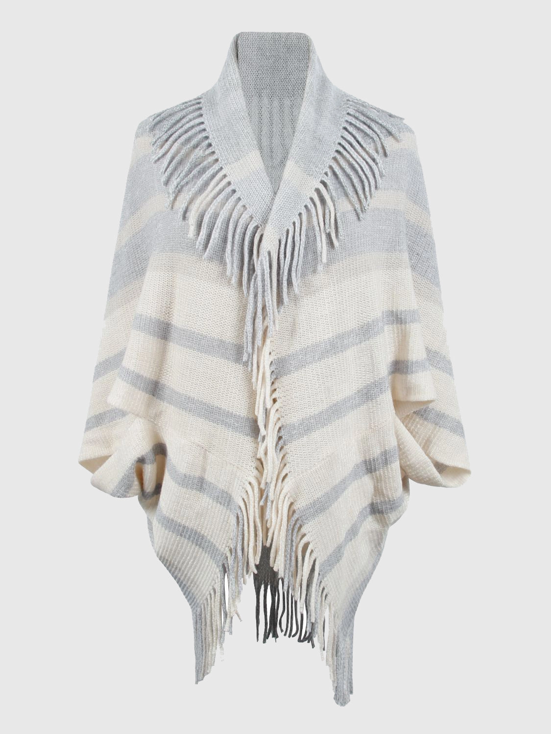 Fringe Detail Open Front Poncho Todays Hot Savings Gift Sale Event