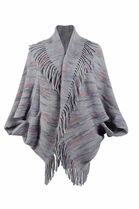 Fringe Detail Printed Poncho Big Sale Today
