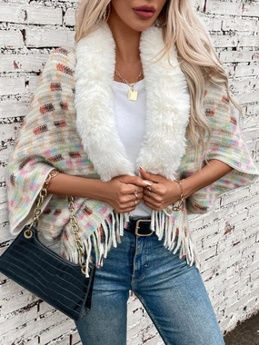 Today Only Steal Today Only Hot Pick Fringe Fuzzy Open Front Poncho