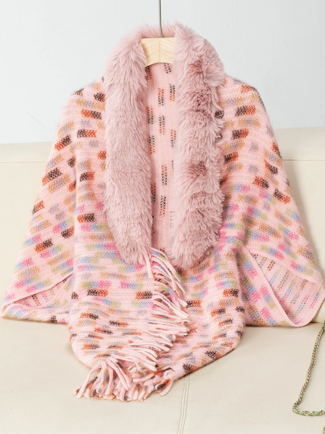 Limited Edition Offer Special Offer Inside Fringe Fuzzy Open Front Poncho