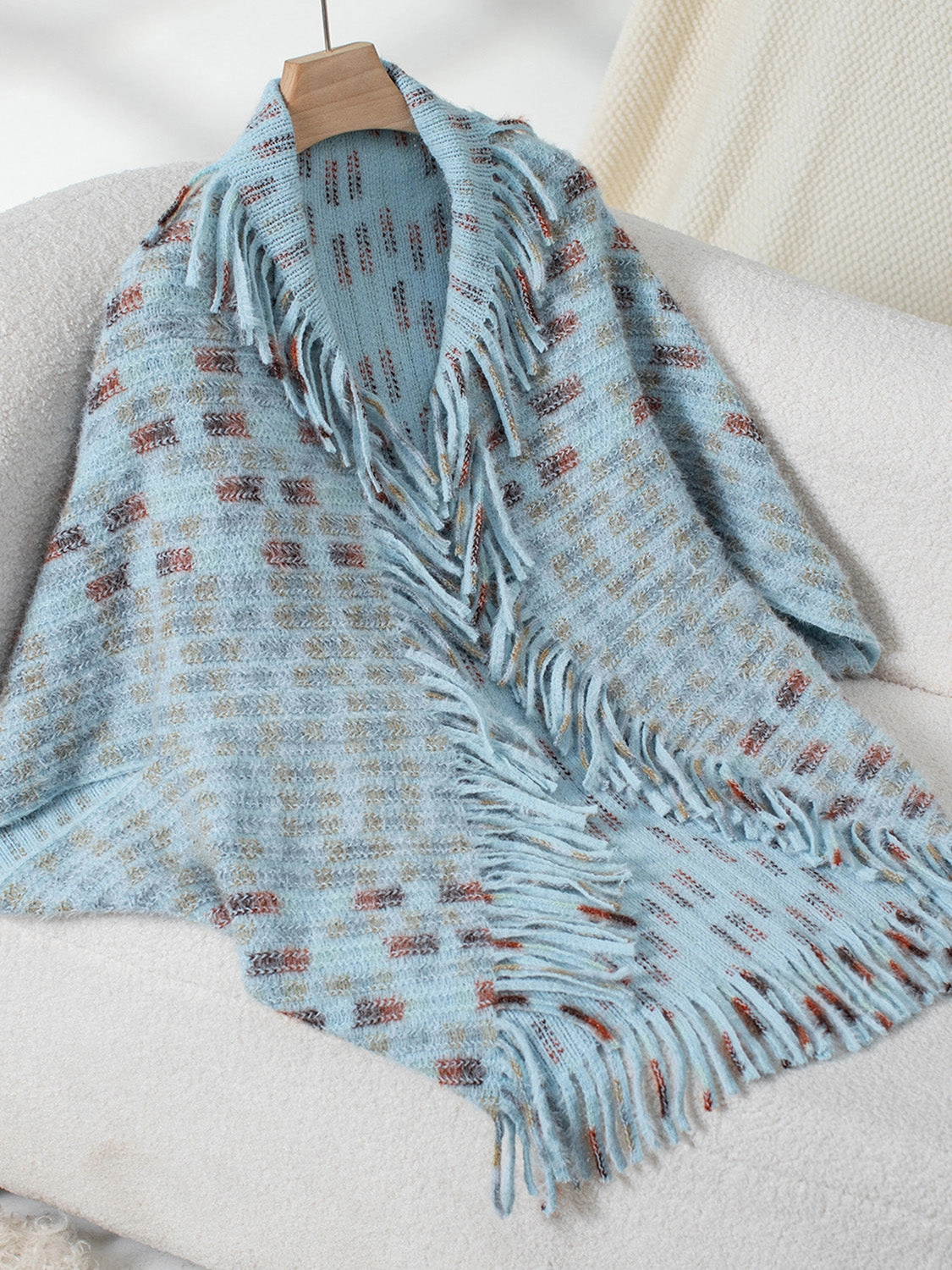 Fringe Open Front Half Sleeve Poncho Limited Stock Hot Deal