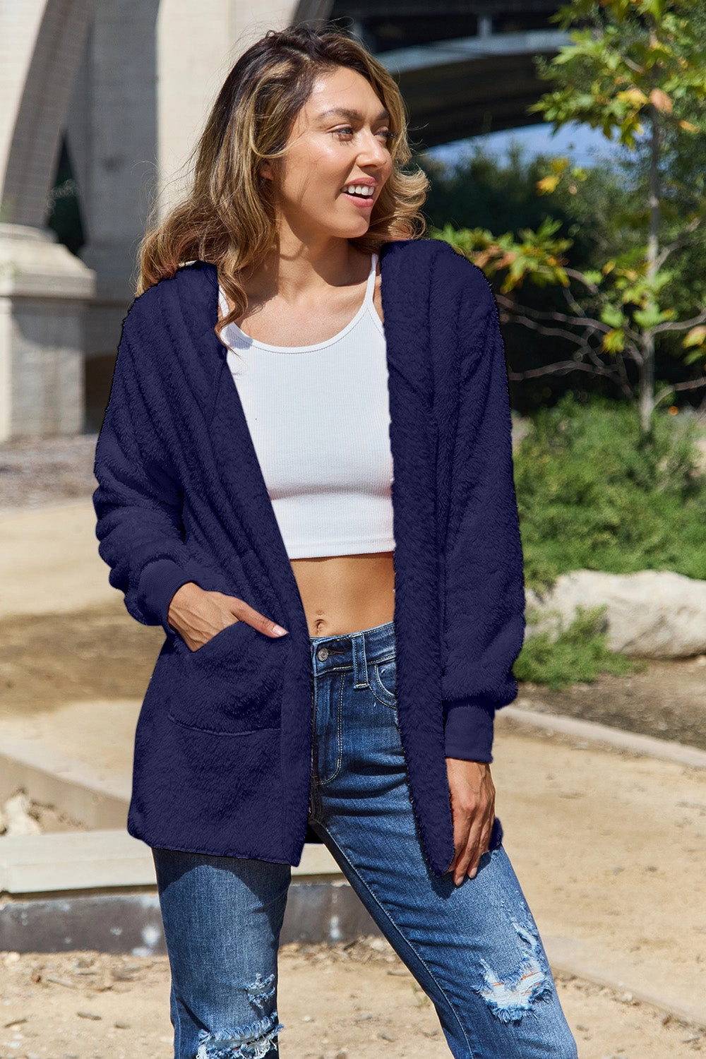 Full Size Teddy Hooded Jacket With Pockets Grab Your Deal Today Exclusive Holiday Deal