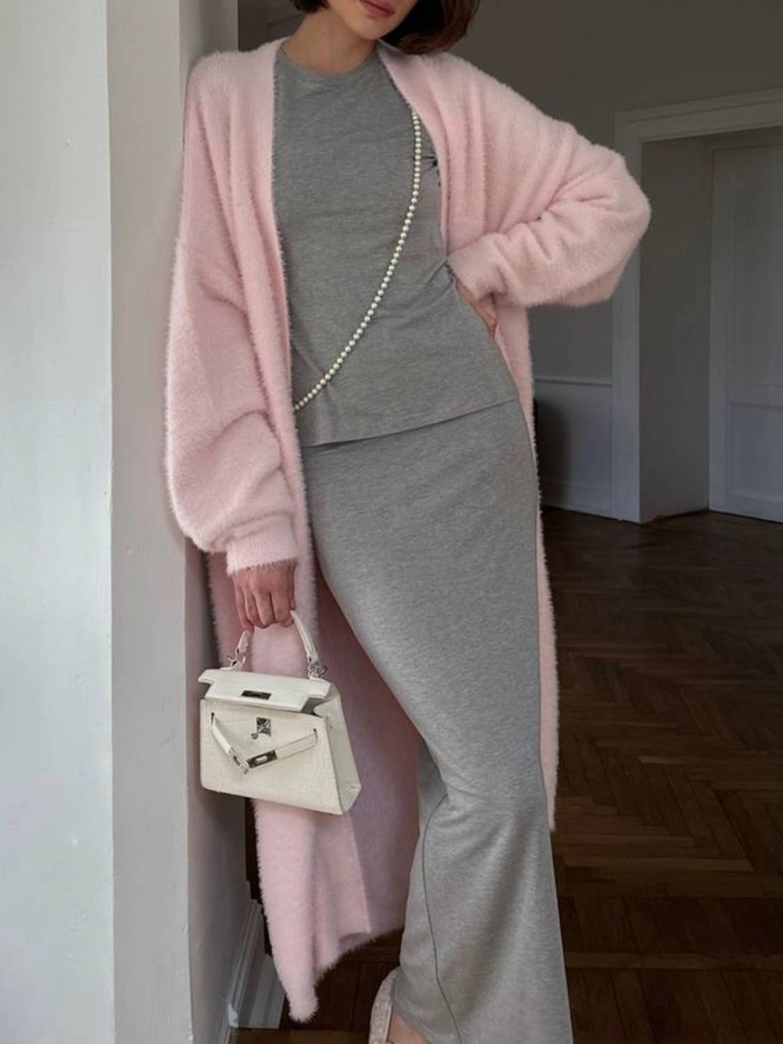 Hot Picks Today Fuzzy Open Front Solid Color Cardigan