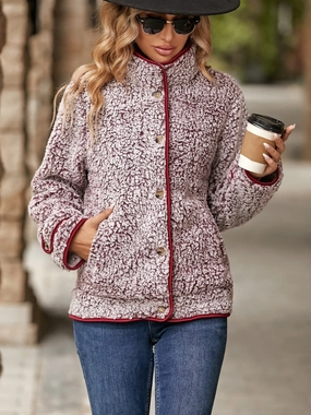 Flash Sale Now Last Chance Offer Fuzzy Pocketed Button Up Jacket