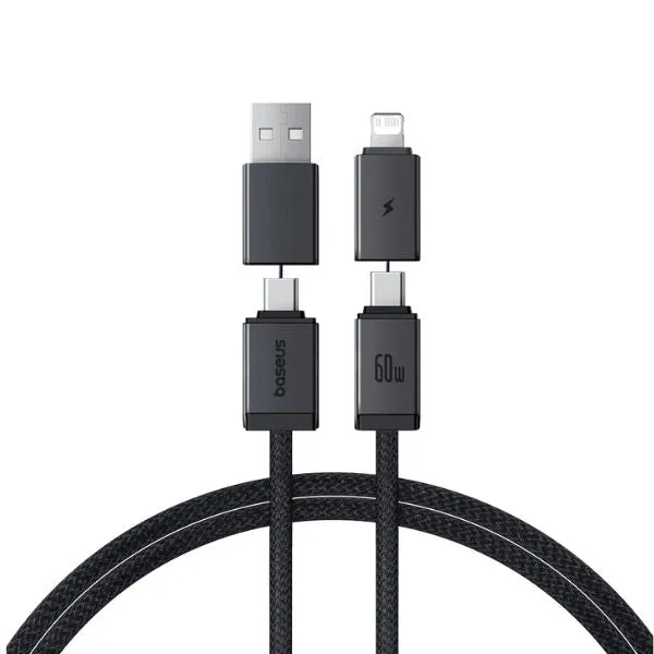 Baseus Versatile Two-For-Two Fast Charging Cable U C To C L 60W 2M Cosmic Black Hot Pick Sale Flash Discount Today