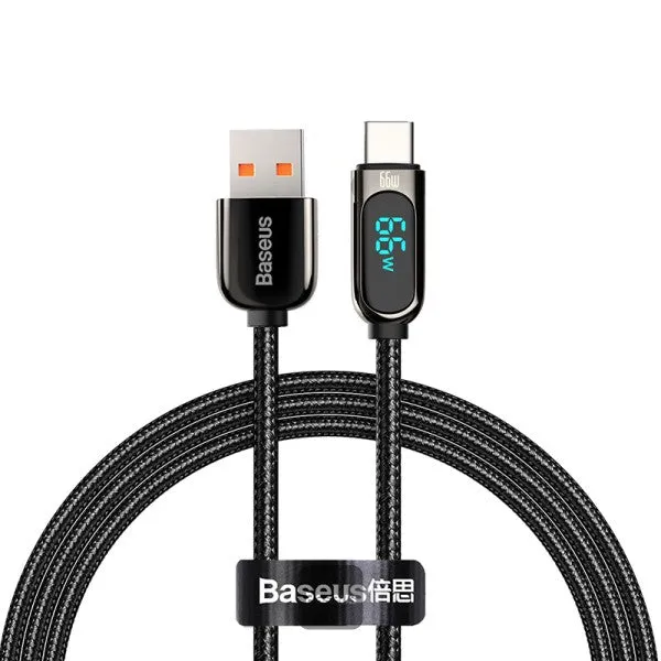 Save Big Today Limited Time Hot Deal Baseus Display Fast Charging Data Cable Usb To Type-C 66W 1M Black