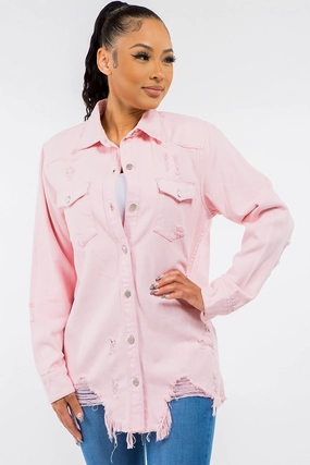 American Bazi Frayed Hem Distressed Denim Jacket Flash Sale Alert Unmissable Deal Today