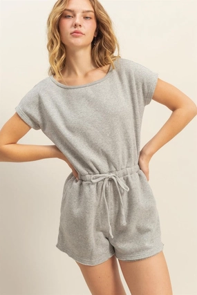 Flash Discount Today Mega Online Discount Hyfve Round Neck Short Sleeve Drawstring Waist Romper