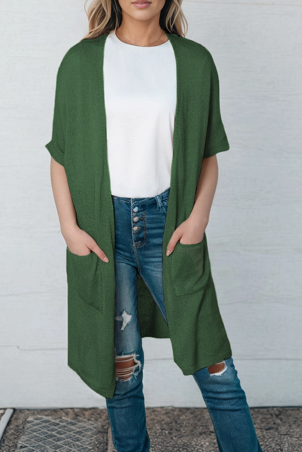 Clearance Sale Limited Offer Alert Open Front Sweater Cardigan With Pockets