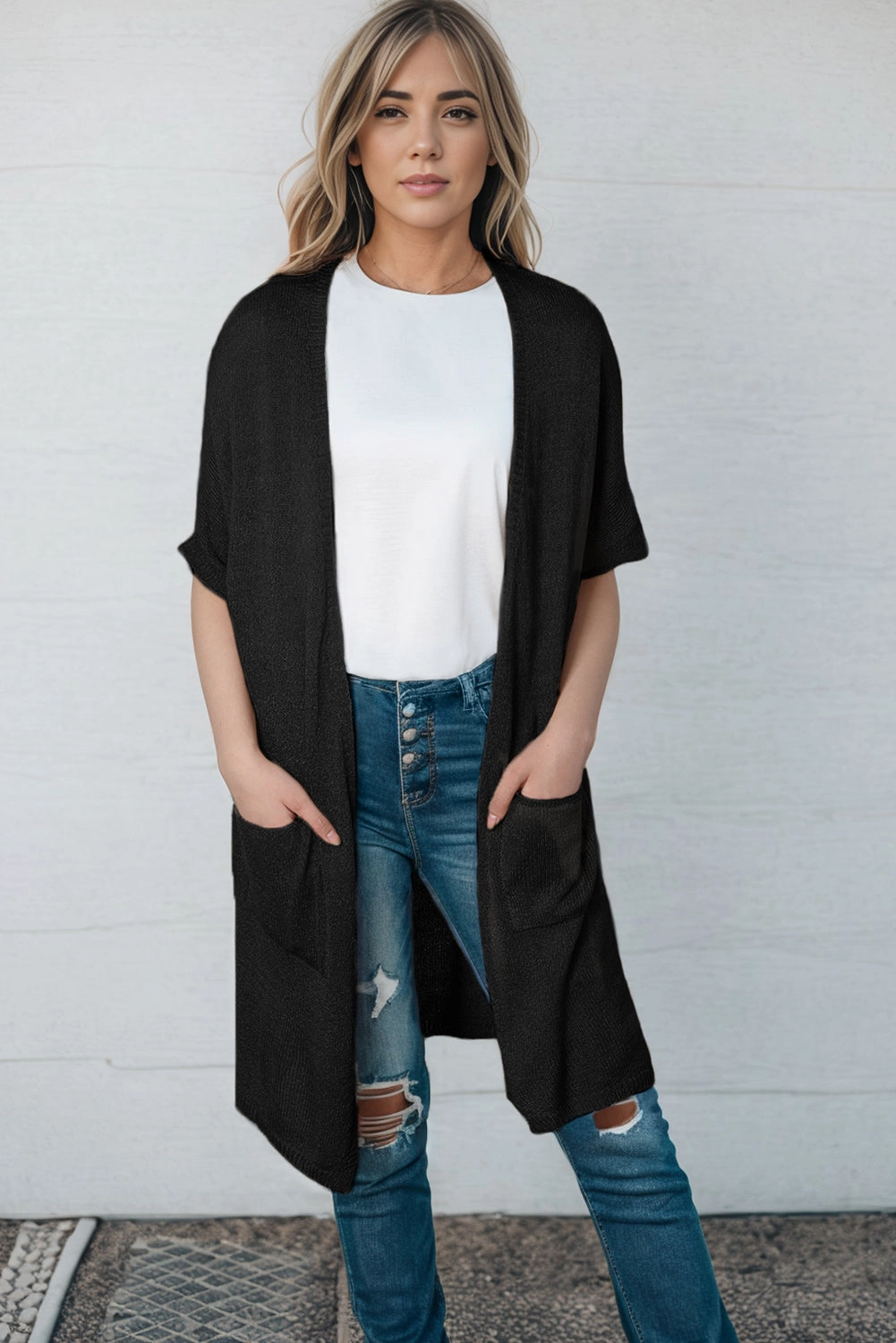 Open Front Sweater Cardigan With Pockets Biggest Savings Now Limited Offer Alert